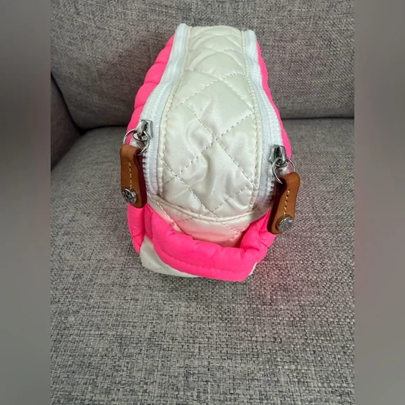 MZ Wallace Neon Pink/Pearl Metallic Sam Pouch - Picture 6 of 9
